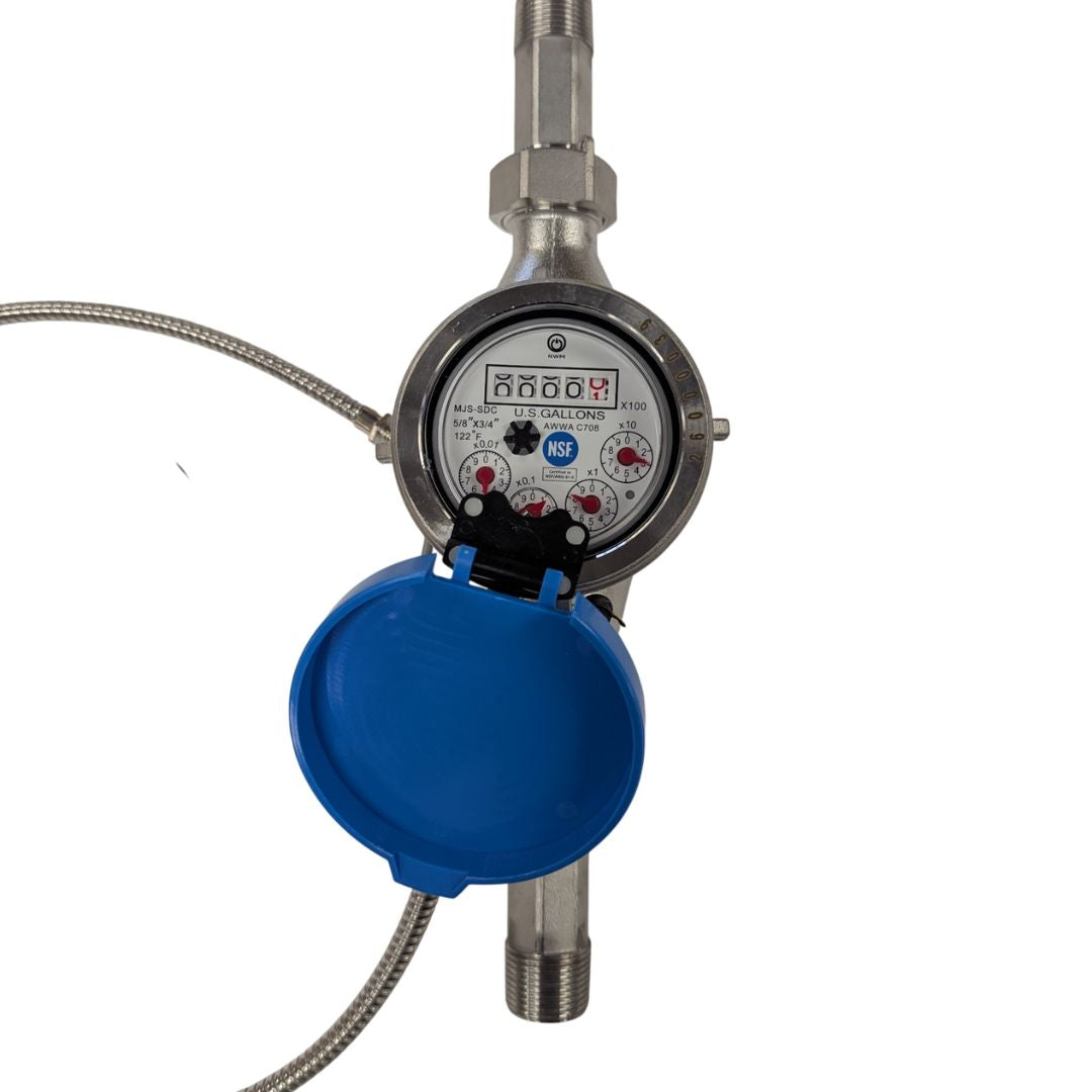 3/4" NSF Certified Stainless Steel Totalizing Water Meter Top View