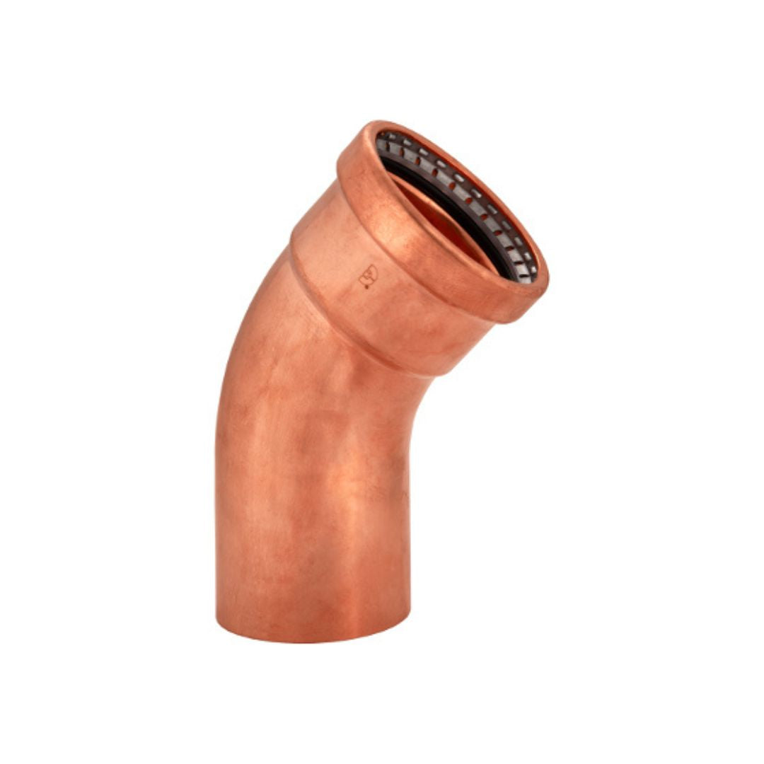 BMI 4 Inch Copper Press 45 Street Elbow