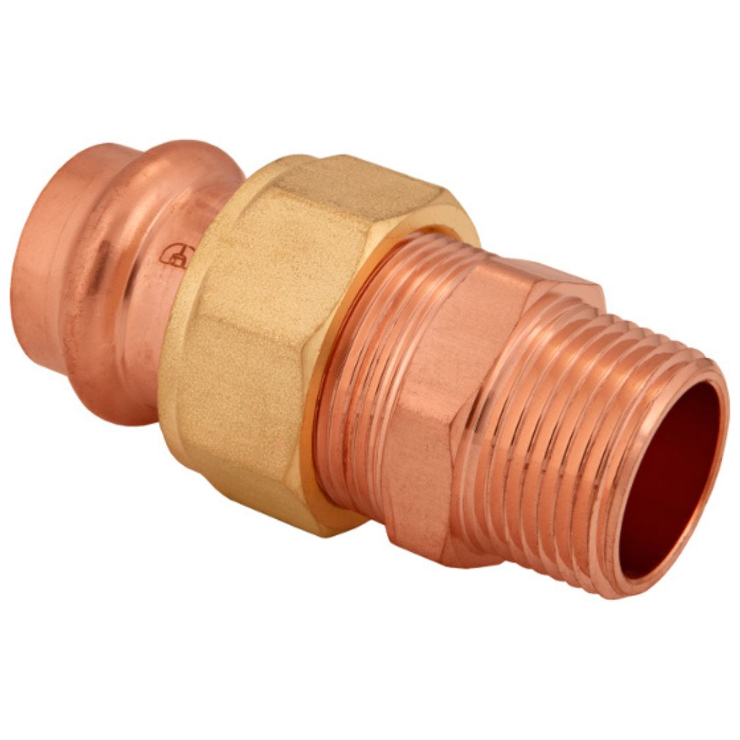 BMI 1/2 Inch Copper Press X MIPS Union - Carton of 5