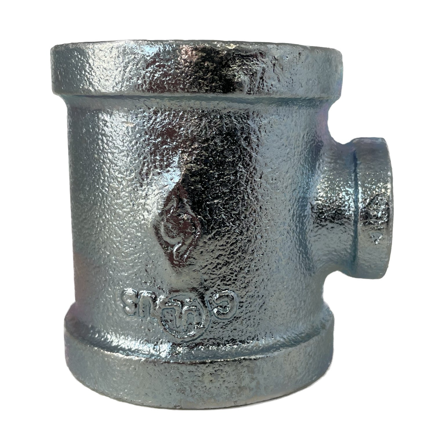 BMI 4" x 2" x 4" NPT Galvanized Reducing Tee, UL/FM