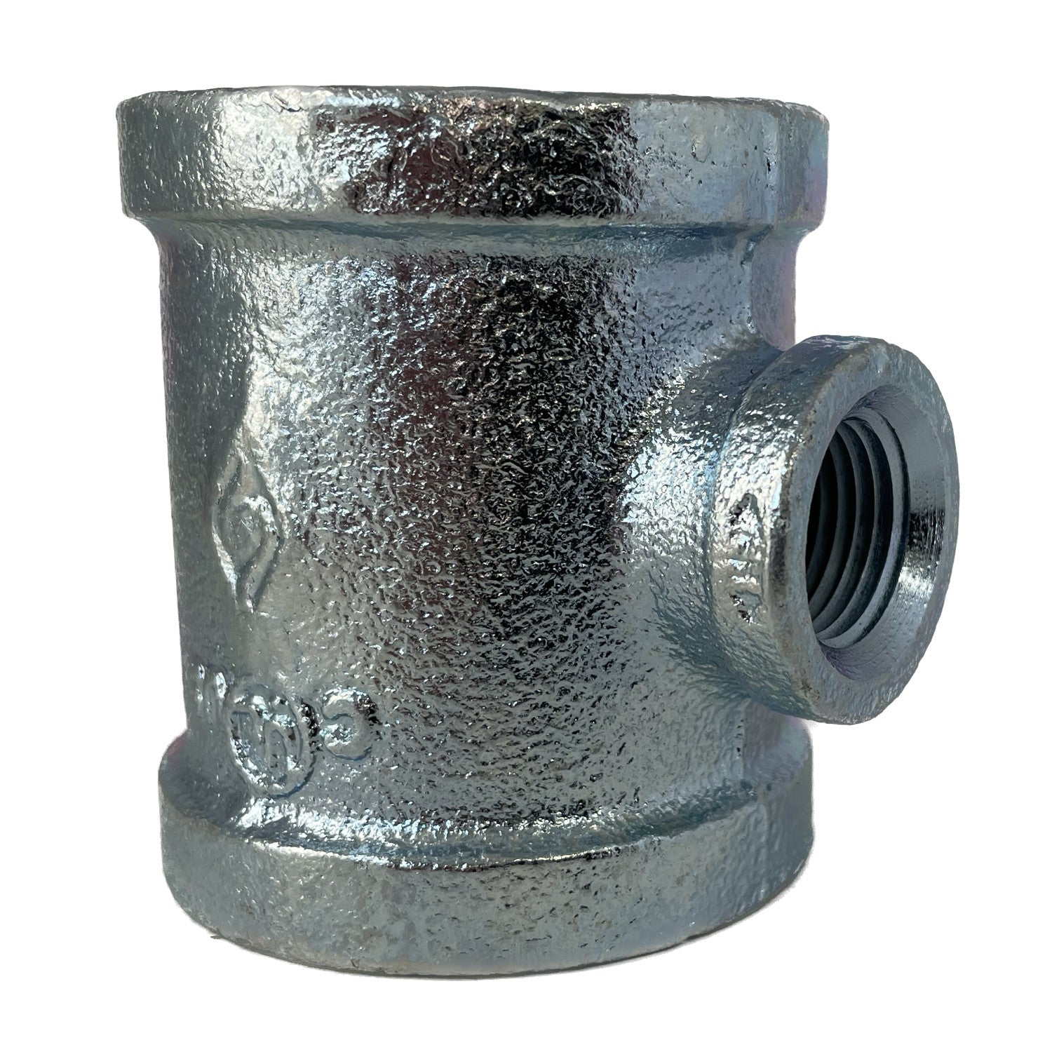 BMI 4" x 2" x 4" NPT Galvanized Reducing Tee, UL/FM