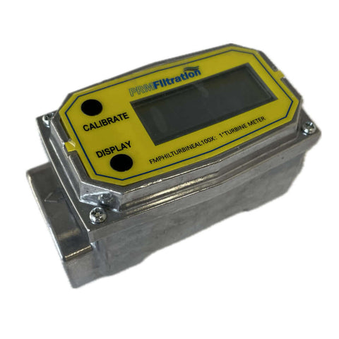 Battery Powered Aluminum Turbine Flow Meter, 1 Inch NPT