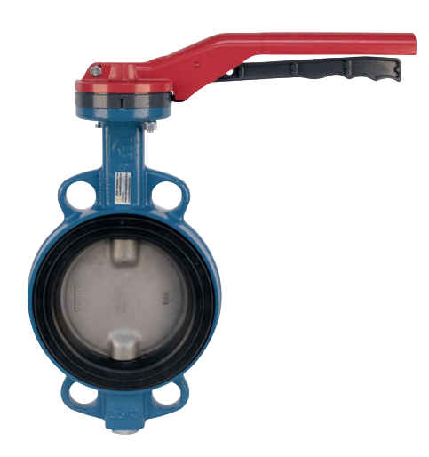 Ghibson Bonomi 540S-5 5 Inch Lever Operated Butterfly Valve, BUNA-N Seat, Wafer Body, Stainless Steel Disc