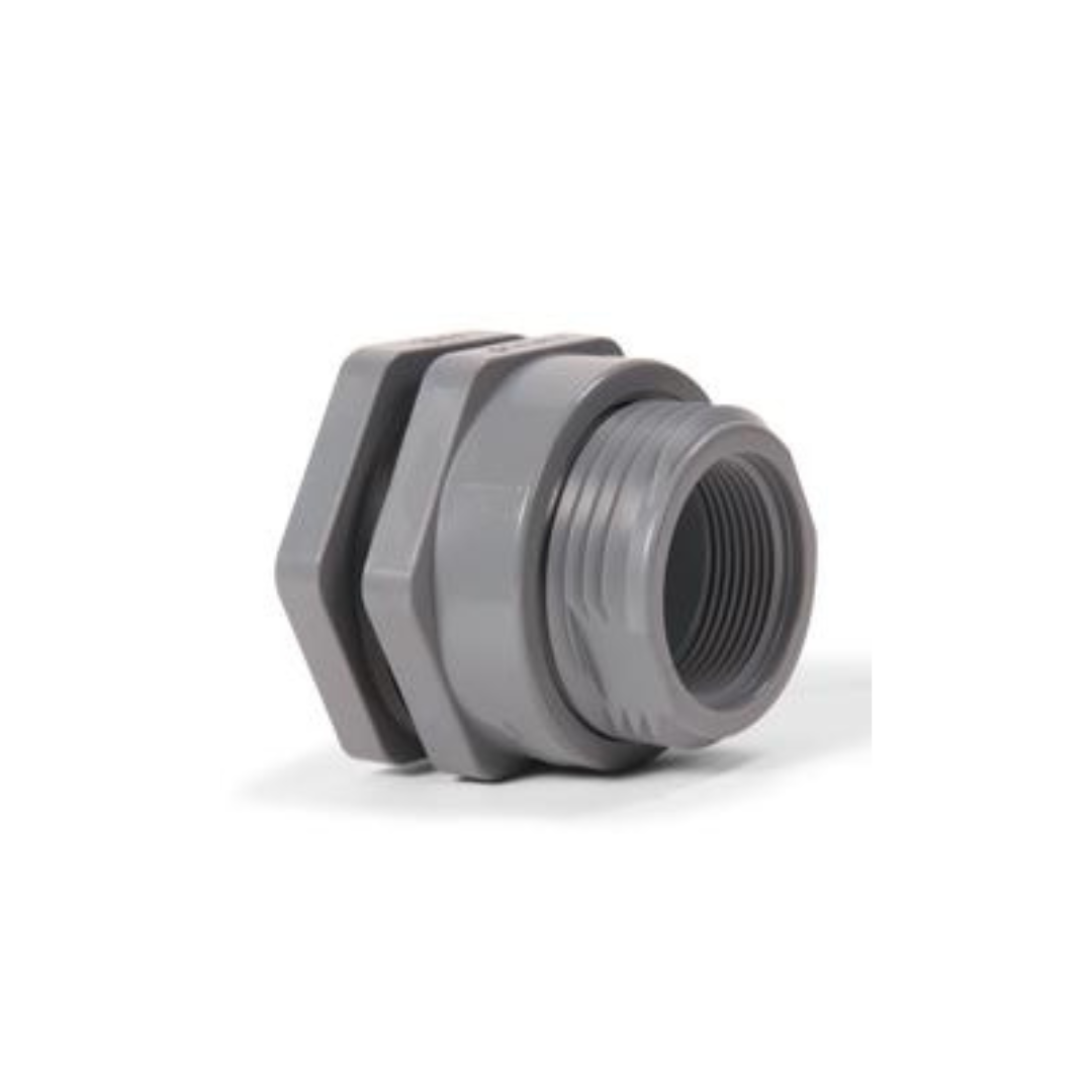 Hayward 3/4 Inch BFAS Series PVC Bulkhead Fittings, Socket X Thread