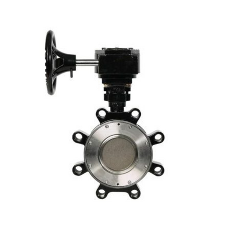 Jomar 600-05H3SSRG 5 Inch Lug Style High Performance Butterfly Valve, Stainless Steel Body, Dual Offset Stainless Steel Disc with RPTFE Seat and Gear Operator, Class 300