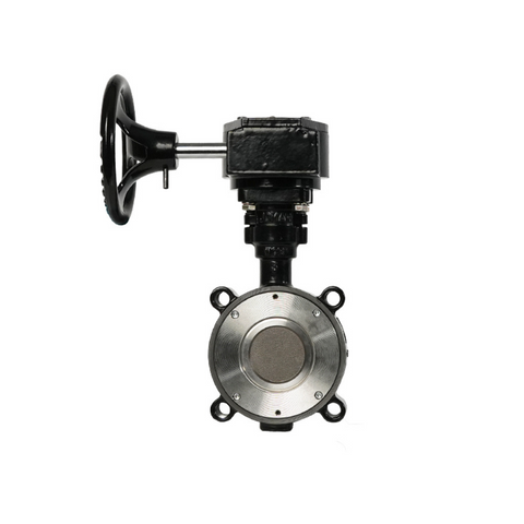 Jomar 600-212H1CSRG 2-1/2 Inch Lug Style High Performance Butterfly Valve, Epoxy Coated Carbon Steel Body, Dual Offset Stainless Steel Disc, with RPTFE Seat and Gear Operator, Class 150