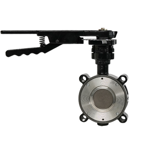 Jomar 600-05H2CSRL 5 Inch Lug Style High Performance Butterfly Valve, Epoxy Coated Carbon Steel Body, Dual Offset Stainless Steel Disc with RPTFE Seat and Lever Handle, Class 150