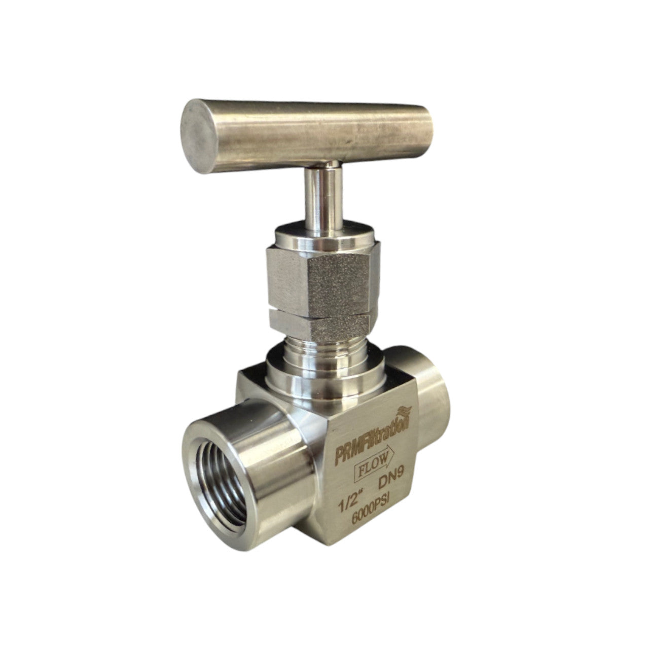 1/2 Inch Needle Valve, 304 Stainless Steel (Female NPT)