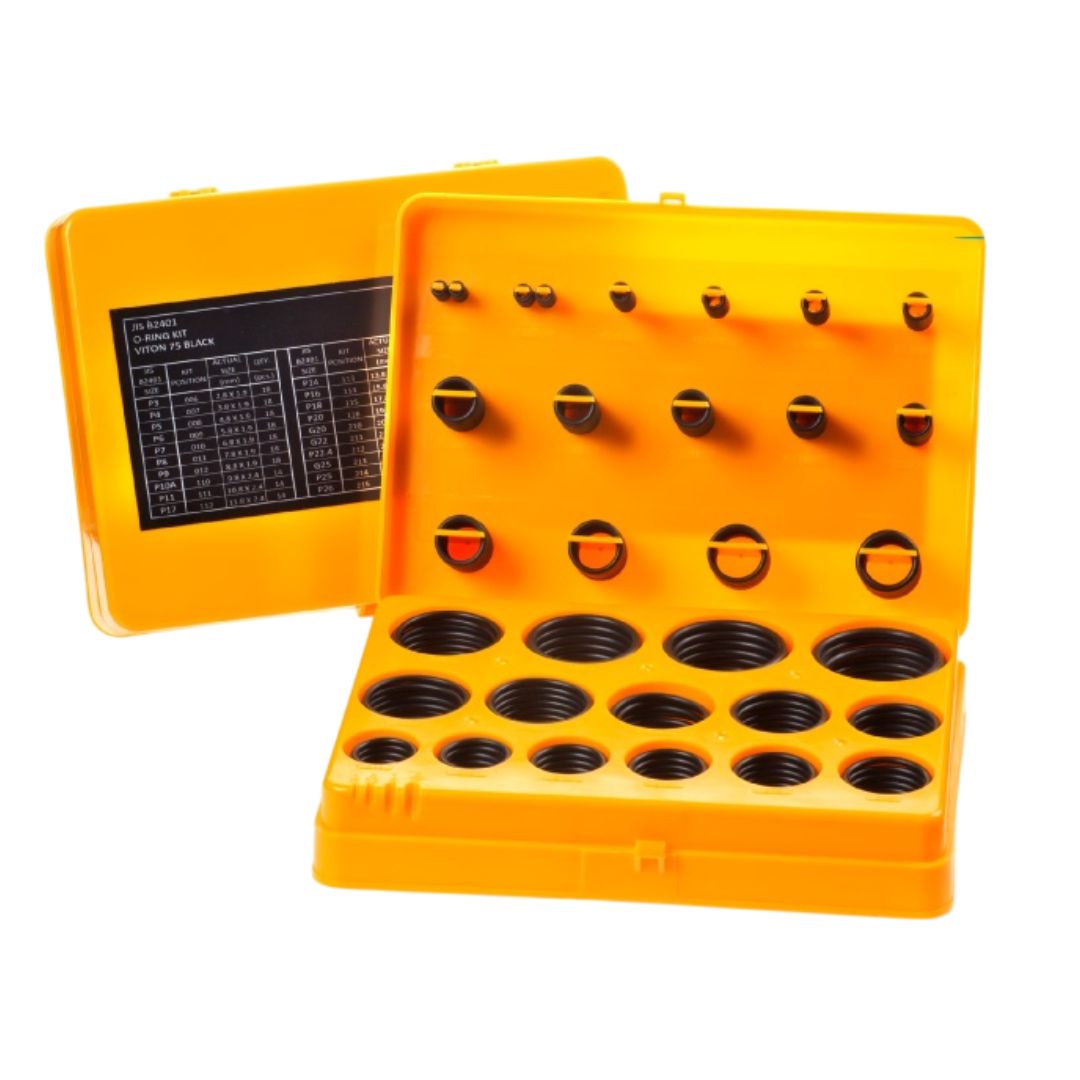 Global O-Ring Nitrile (Buna-N) Metric O-Ring Kit - 90 Duro Black - 386 Pcs (30 Sizes)