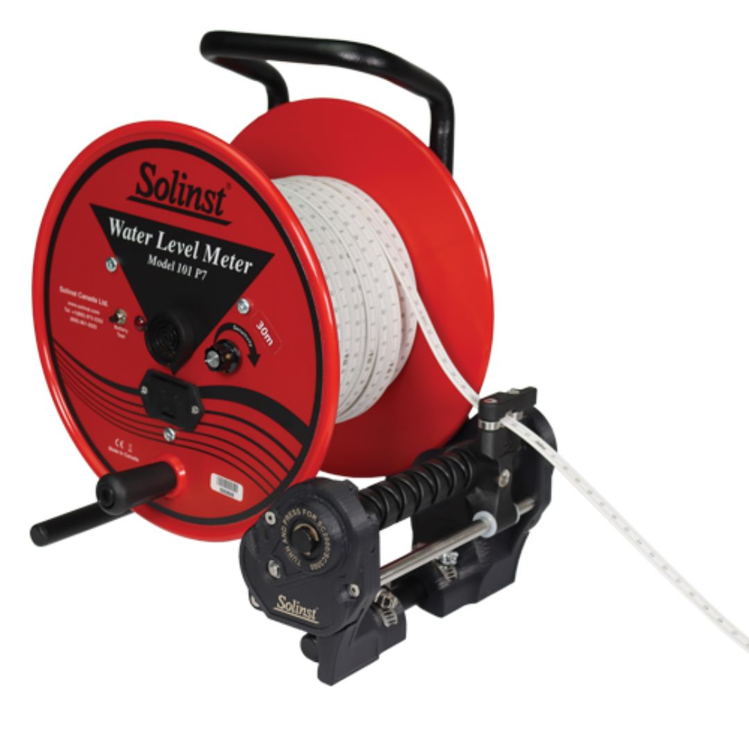 Solinst 101 Lateral Winder Mounted to Reel