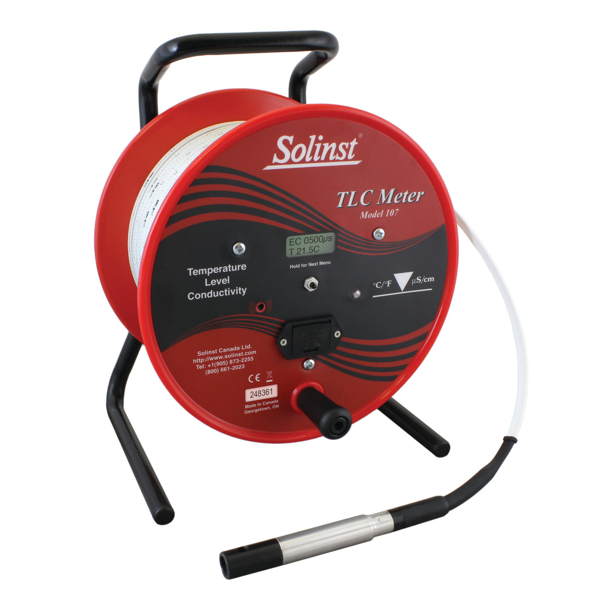 Solinst 107 TLC (Temperature, Level, Conductivity) Meter, 100 Ft to ...