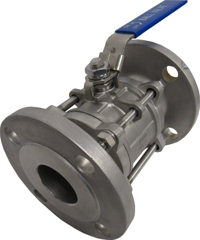 3 Inch Stainless Steel 3 Piece Full Port Ball Valve, 150# Flange