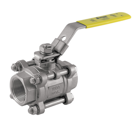 Jomar 500-311 4 Inch Stainless Steel Ball Valve 3 Piece 4 Bolt, Swing Out Body, Full Port, Threaded Connection, 1000 WOG