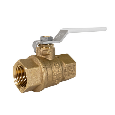 Jomar 100-405G 1 Inch Lead Free Brass Ball Valve, 2 Piece, Full Port, Threaded Connection, 600 WOG - Carton of 6