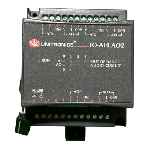 Unitronics IO-AI4-AO2 I/O Expansion Module, 4 Analog Inputs / 2 Analog Outputs, 24vdc