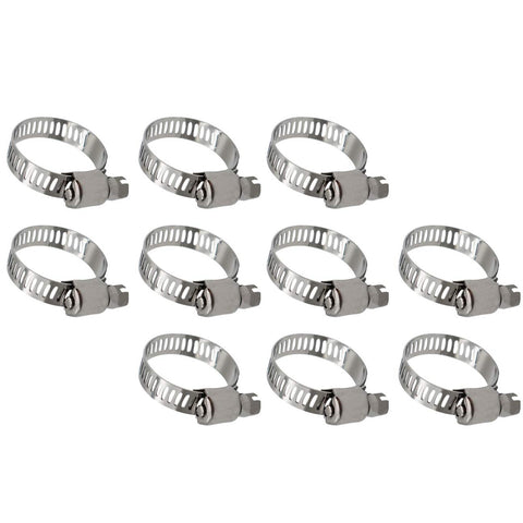 6-16 MM Worm Gear Hose Clamp, 304 Stainless Steel (15/64" to 5/8")