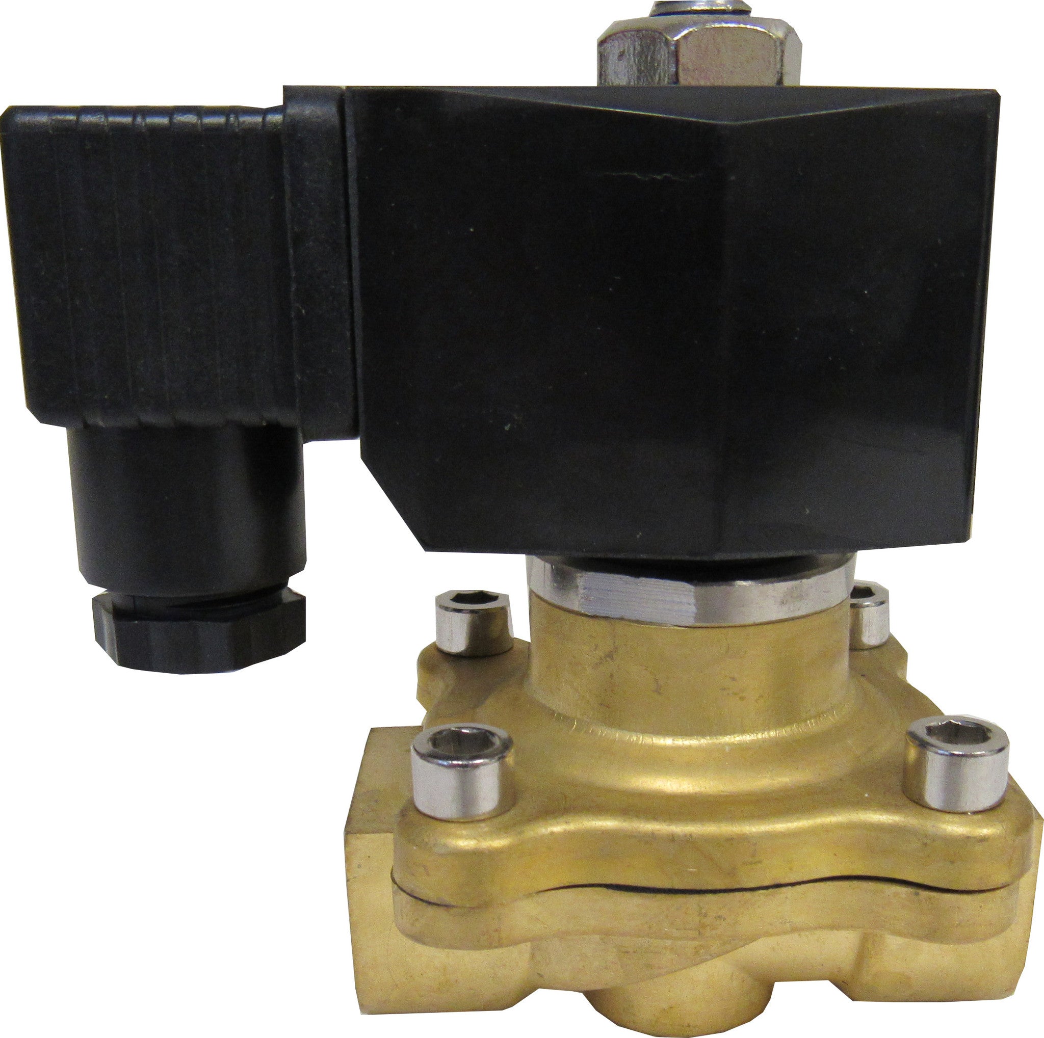 Solenoid Valve, 1/2 Inch NPT, Brass Body, 120 VAC Coil, Viton Seal