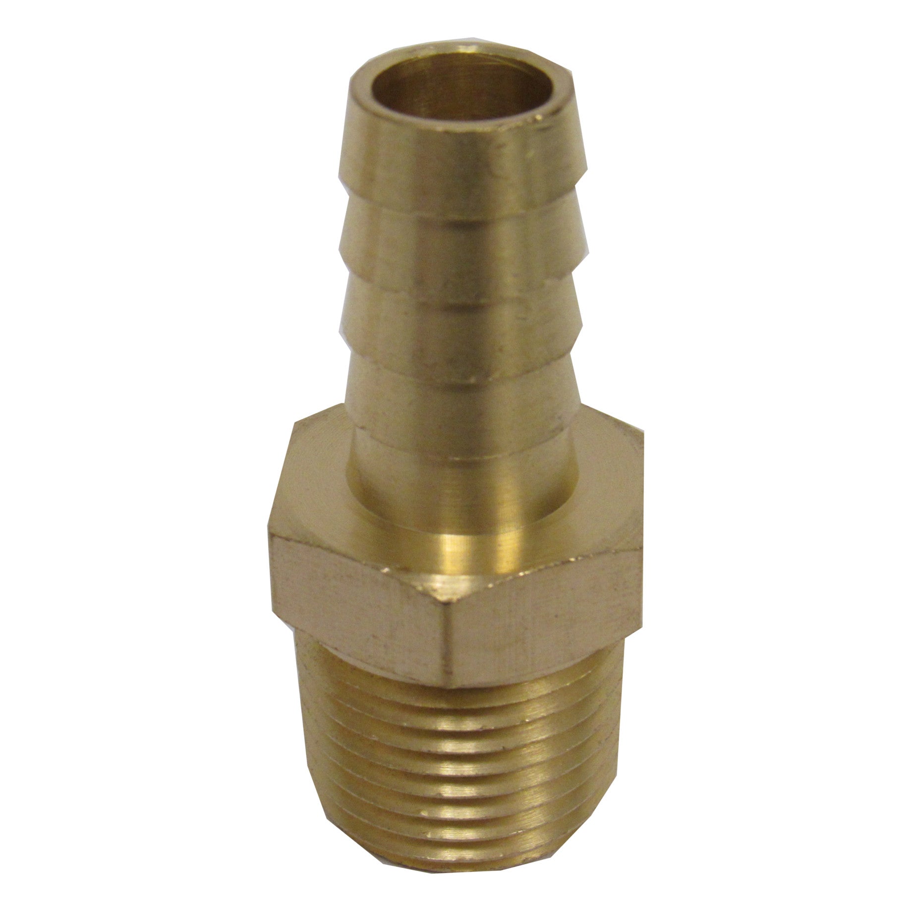 BRASS HOSE BARBS - STRAIGHT FITTING ADAPTERS, MALE NPT X HOSE BARB - 3/8 INCH 