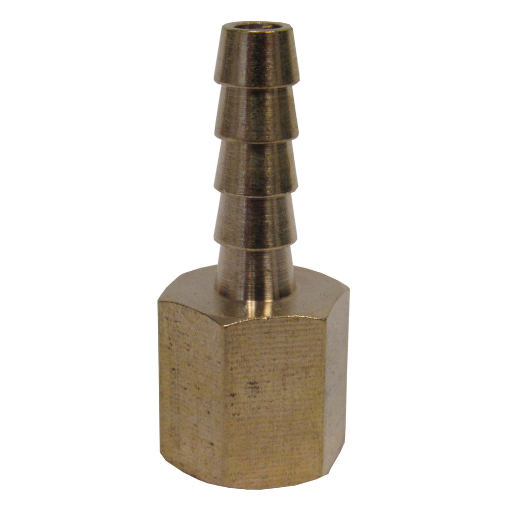 BRASS HOSE BARBS - STRAIGHT FITTING ADAPTERS, FEMALE NPT X HOSE BARB - 1/2 INCH 