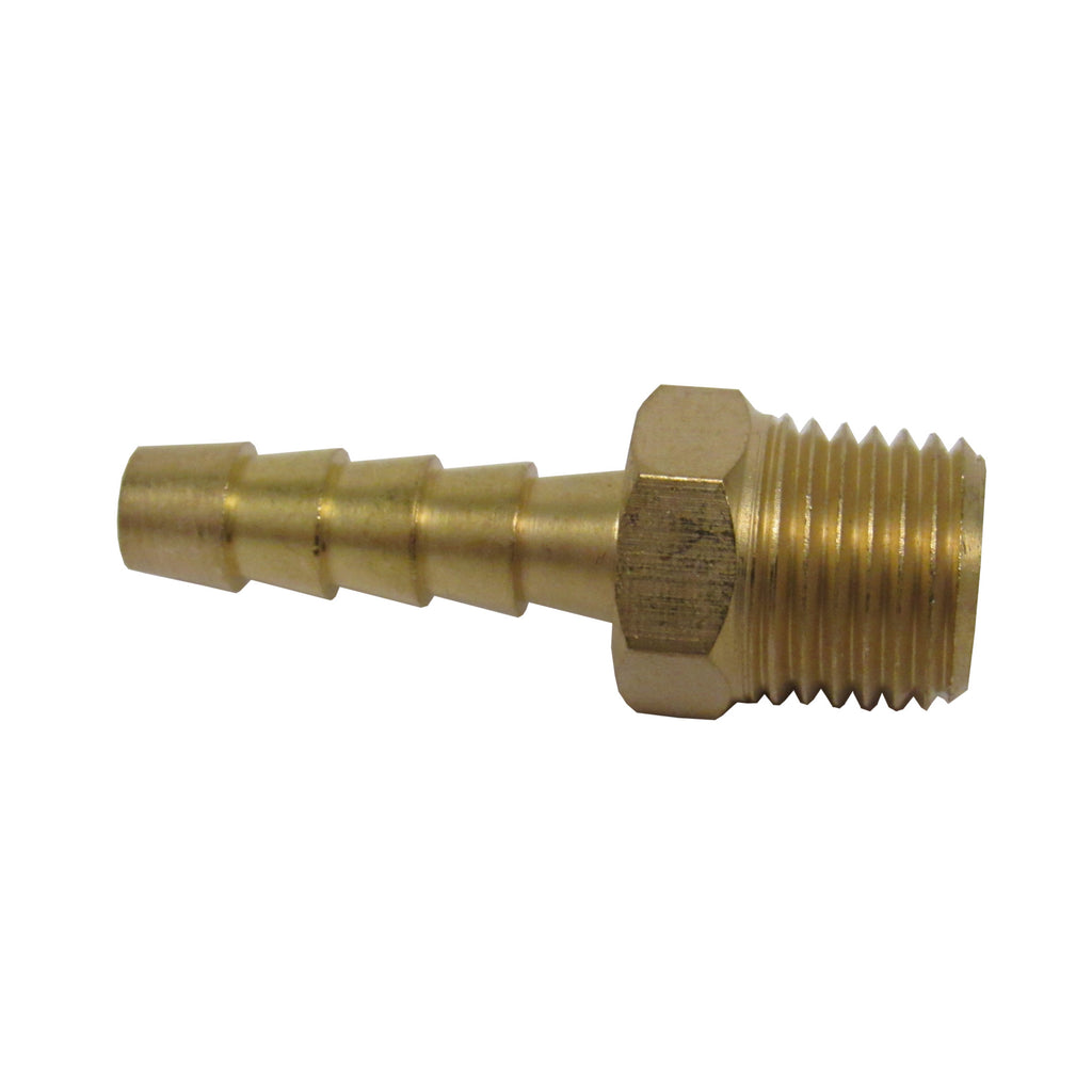 BRASS HOSE BARBS - STRAIGHT FITTING ADAPTERS, MALE NPT X HOSE BARB - 1/2 INCH 