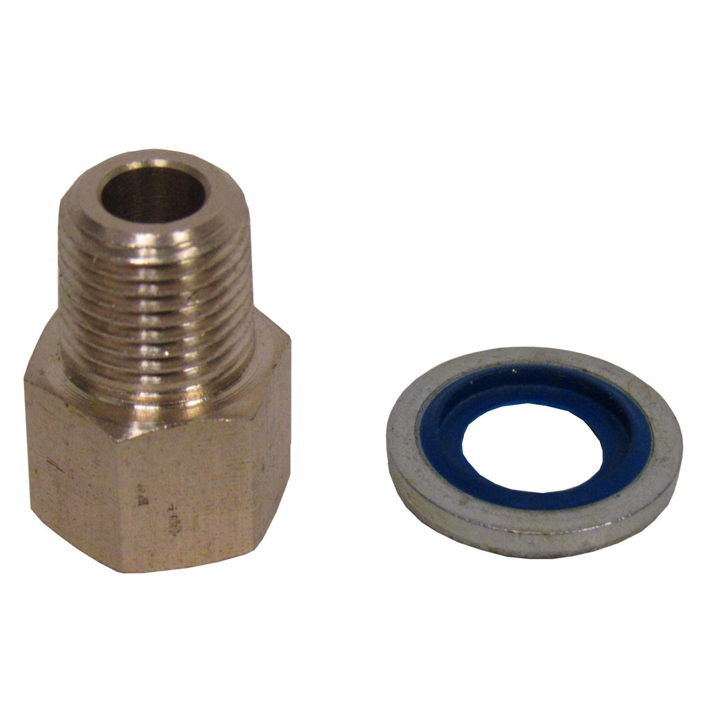 Brass Adapter - 1/8 Inch NPT Male X 1/8 Inch BSPP Female with Sealing Washer