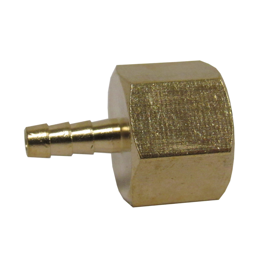 BRASS HOSE BARBS - STRAIGHT FITTING ADAPTERS, FEMALE NPT X HOSE BARB - 3/8 INCH 