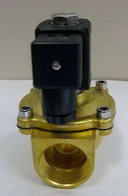 Solenoid Valve, 1 Inch NPT, Brass Body, 120 VAC Coil, Viton Seal