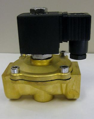 Solenoid Valve, 1 Inch NPT, Brass Body, 120 VAC Coil, Viton Seal