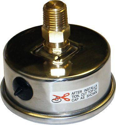 PRM 304 Stainless Steel Pressure Gauge with Brass Internals, 0-200 PSI, 2-1/2 Inch Dial, 1/4 Inch NPT Back Mount