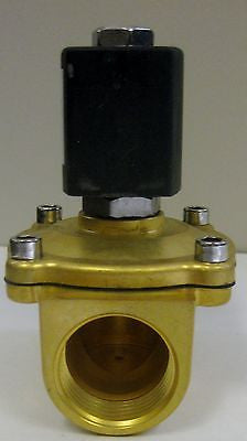 Solenoid Valve, 1 Inch NPT, Brass Body, 120 VAC Coil, Viton Seal