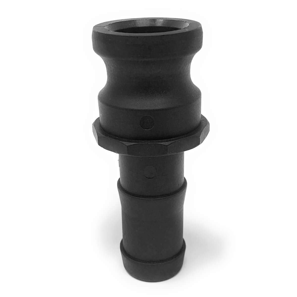 E125 Polypropylene Cam & Groove Fitting, 1-1/4 Inch Male Camlock Adapter X Hose Shank