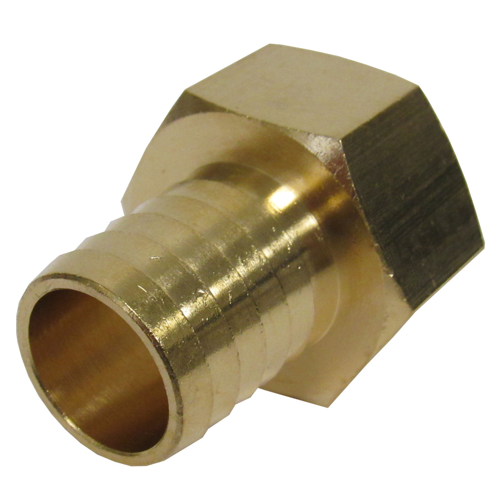 BRASS HOSE BARBS - STRAIGHT FITTING ADAPTERS, FEMALE NPT X HOSE BARB - 1/4 INCH 