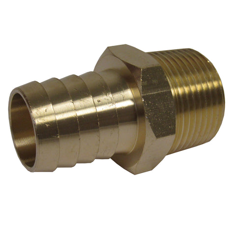 BRASS HOSE BARBS - STRAIGHT FITTING ADAPTERS, MALE NPT X HOSE BARB - 1 INCH 