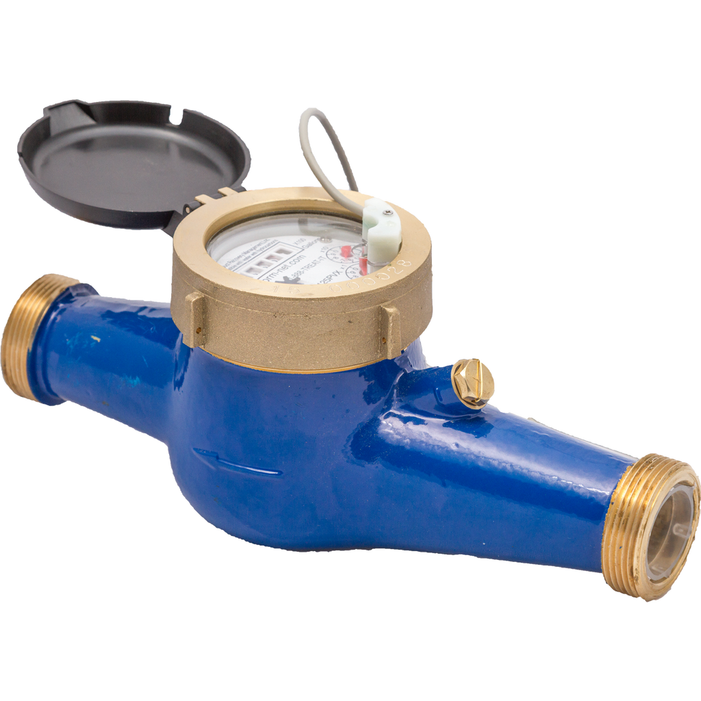 PRM 1-1/2 Inch Multi-Jet Brass Totalizing Water Meter with Pulse Output