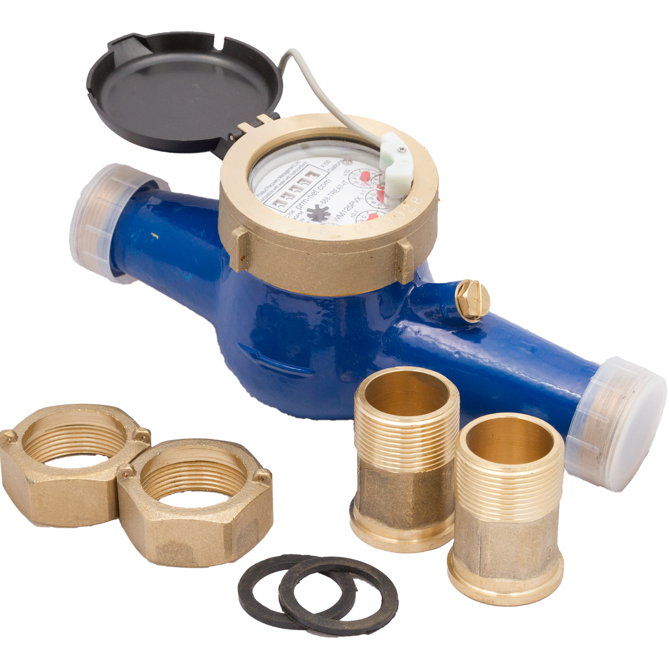 PRM 3/4 Inch Multi-Jet Brass Totalizing Water Meter with Pulse Output