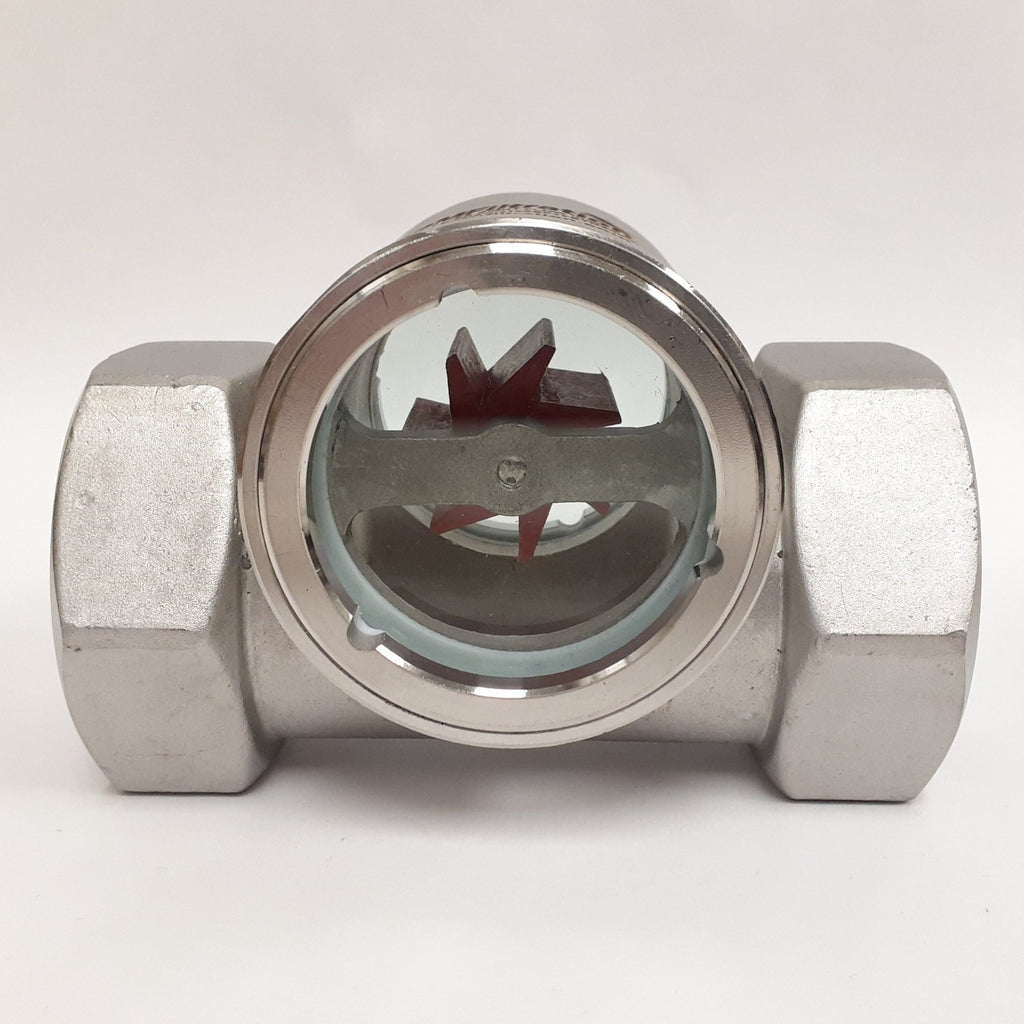 PRM Sight Flow Indicator, 2 Inch, 316 Stainless Steel, PTFE Seal and Impeller
