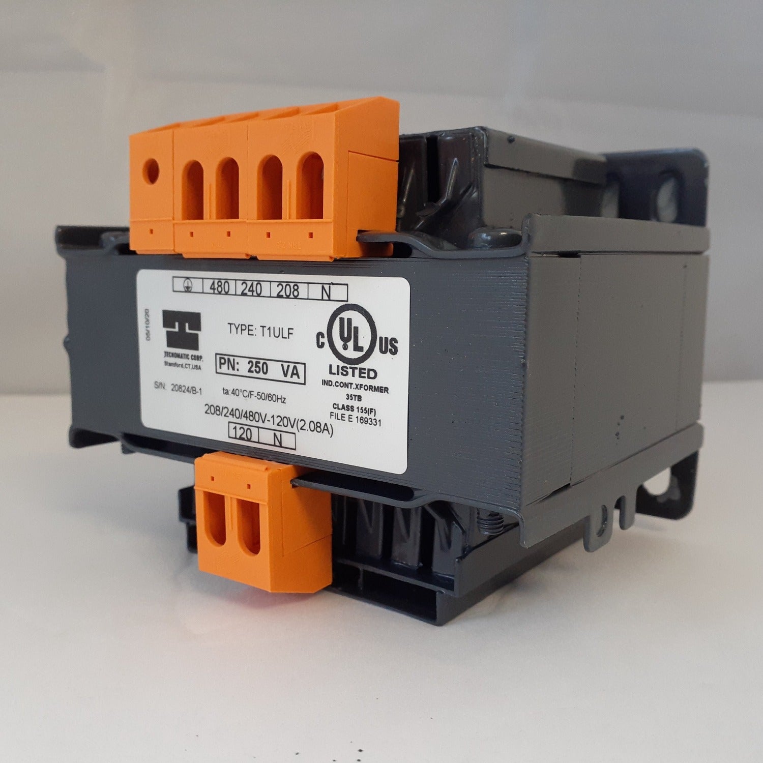 Tecnomatic Panel Mount T1ULF Multi Voltage Control Transformer 250VA, Single Phase, UL Listed