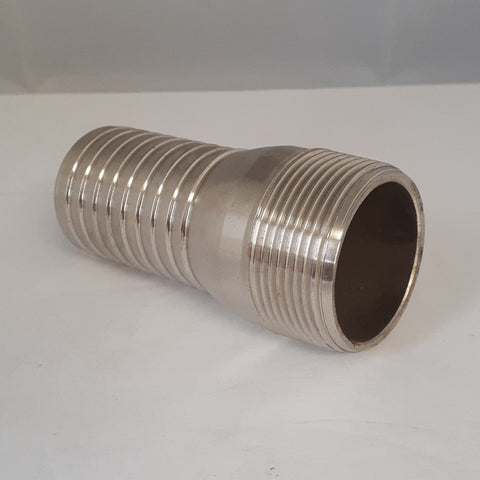 1-1/2 Inch 304 Stainless Steel King Combination (KC) Nipple (MNPT X Hose Barb)