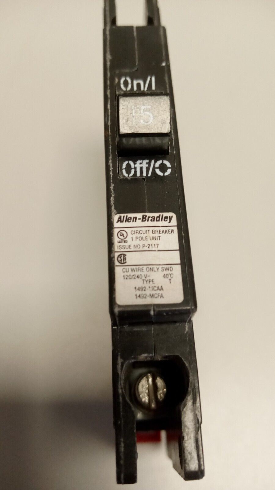 Allen-Bradley 1492-MCAA115 Single Pole Circuit Breaker- Used