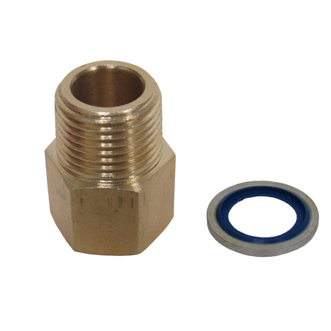 Brass Adapter - 1/8 Inch NPT Female X 1/8 Inch BSPP Male with Sealing Washer