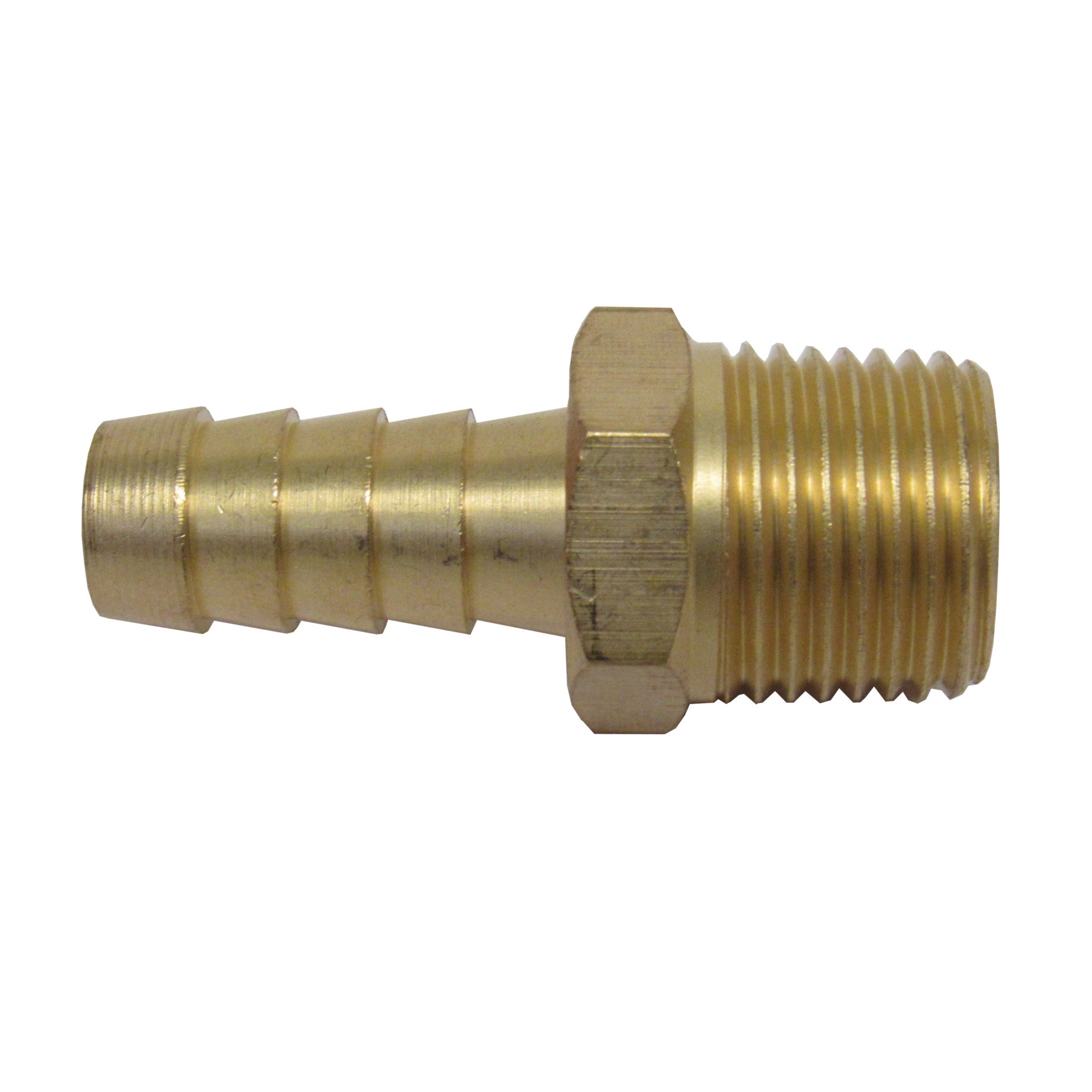 Brass Hose Barb, 1/2 Inch ID Hose Barb x 1/2 Inch Male NPT