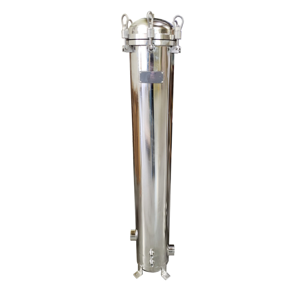 PRM 304 Stainless Steel 4 Cartridge Filter Housing, Uses 40" Cartridges, 2 Inch NPT In/Out