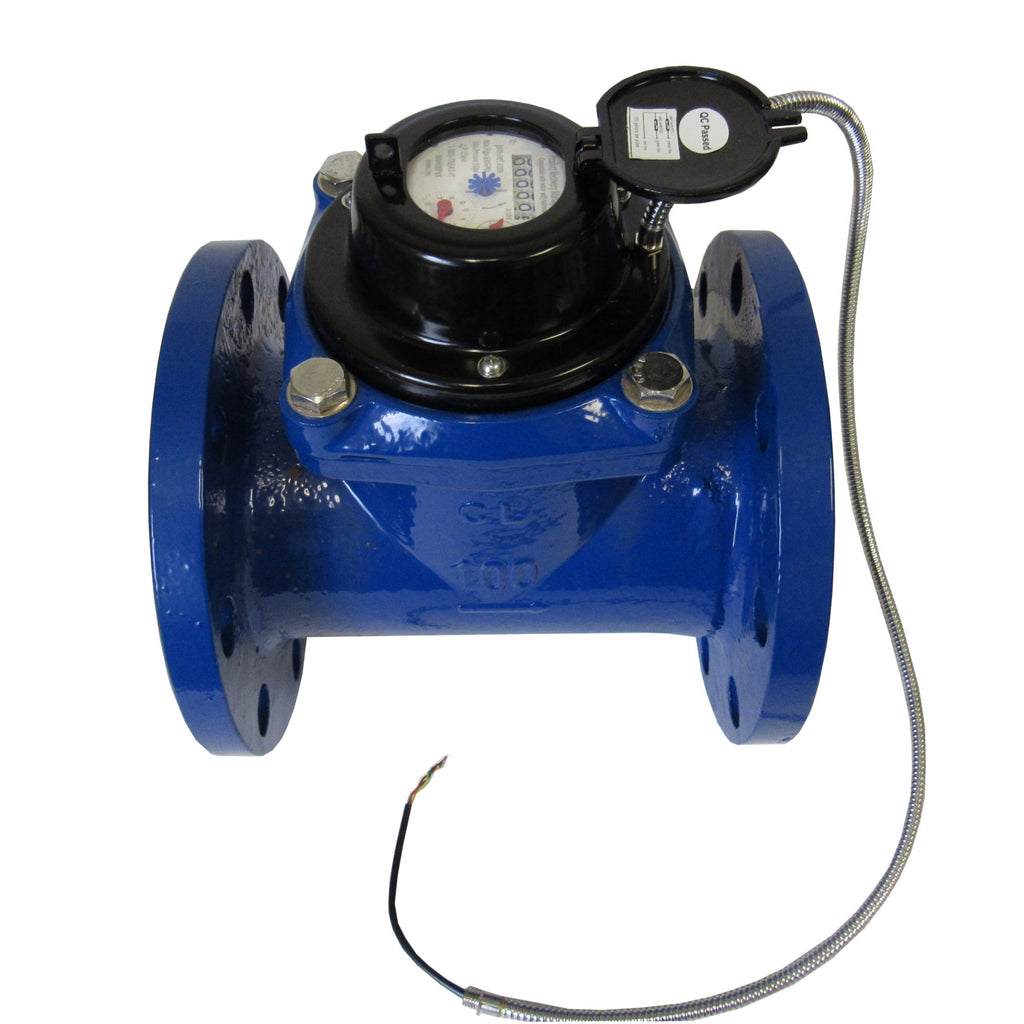 PRM Woltmann Helix Style 4 Inch Flanged Totalizing Water Meter with Pulse Output