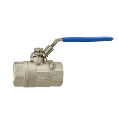 Bonomi 700LL - 2 Piece, Stainless Steel, Full-Port, Manual Ball Valve With Locking Handle - 1-1/4 Inch