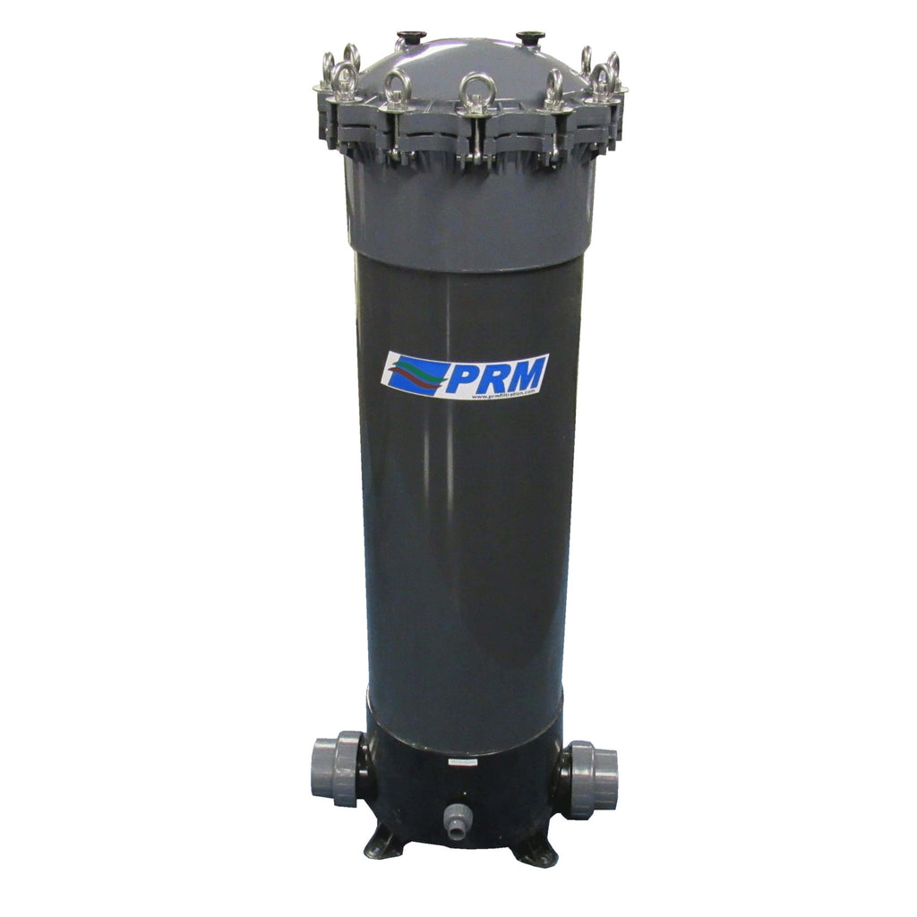 PRM PVC 9 Cartridge Filter Housing, Uses 40" Cartridges, 3 Inch Socket In/Out