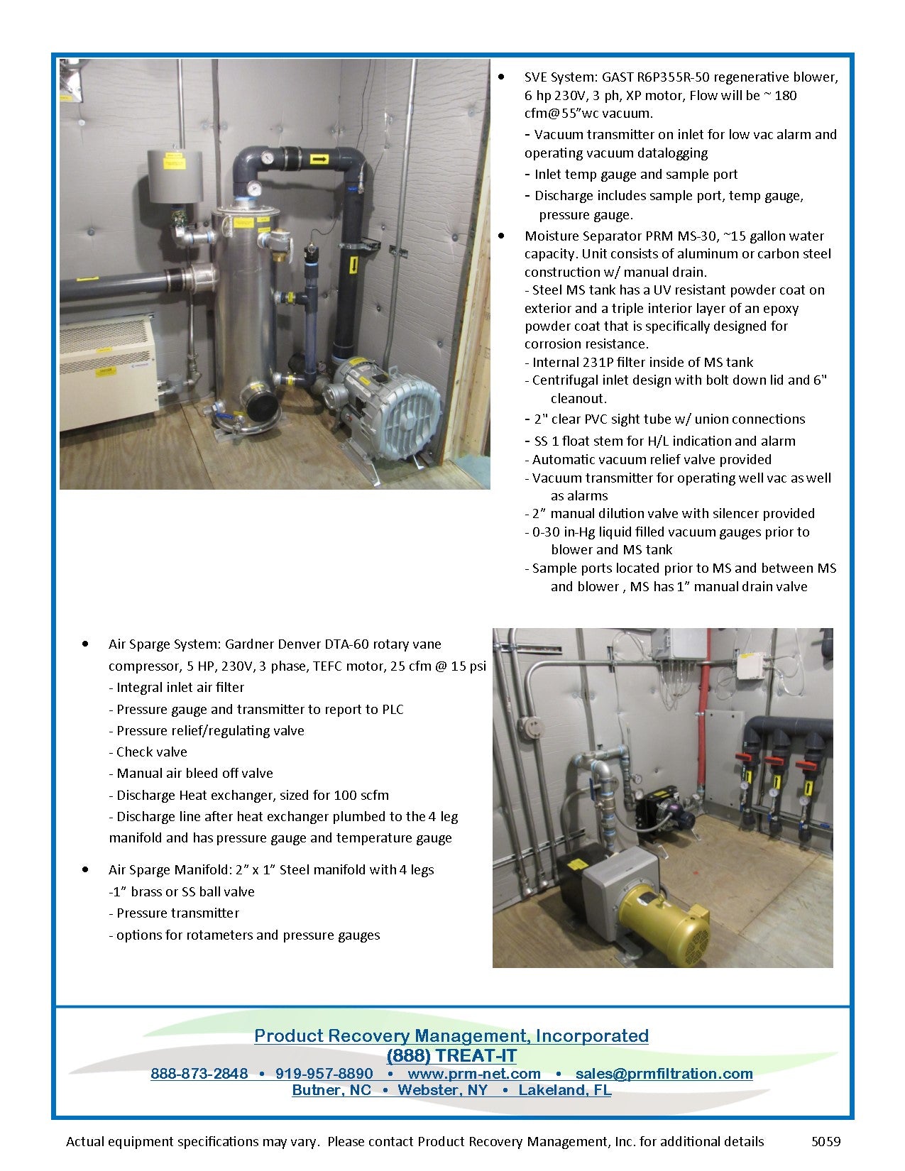 Pre-Engineered Air Sparge/SVE System, 8' x 12' Insulated Building