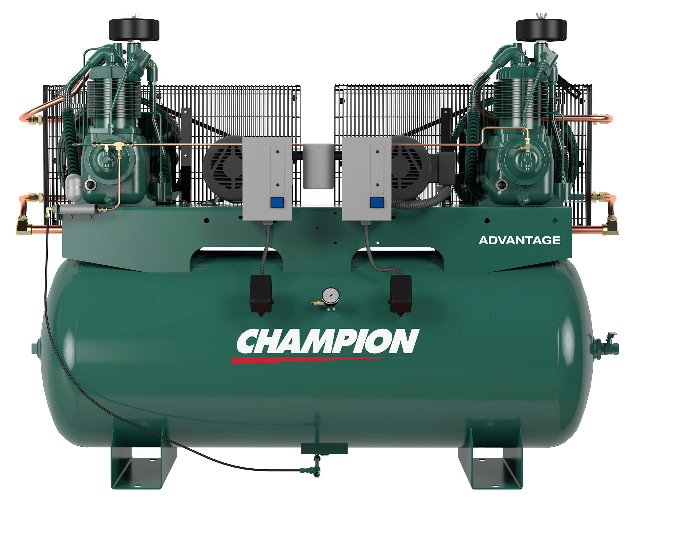 Champion 10 HP Duplex Air Compressor with Horizontal 240 Gal