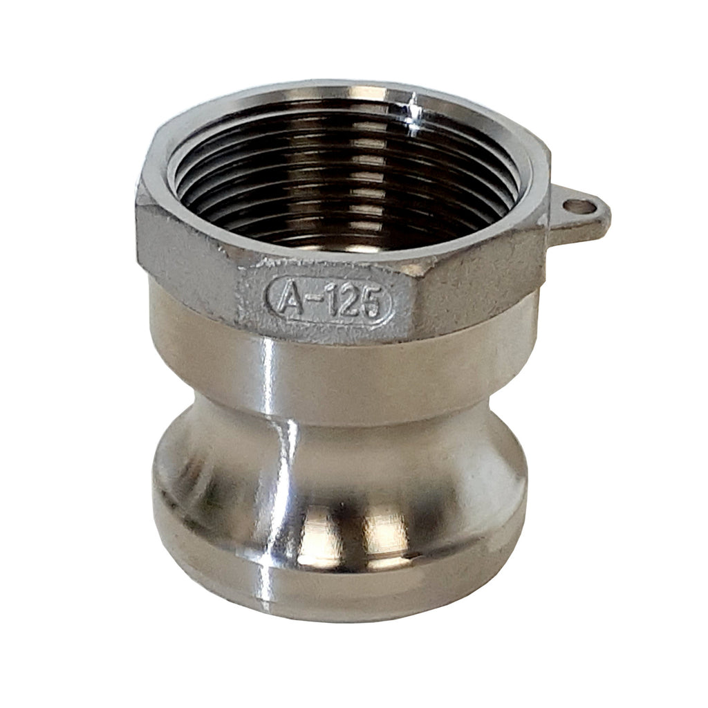 Stainless Steel Cam & Groove Fitting A125 Male Camlock X Female NPT Thread, 1-1/4 Inch