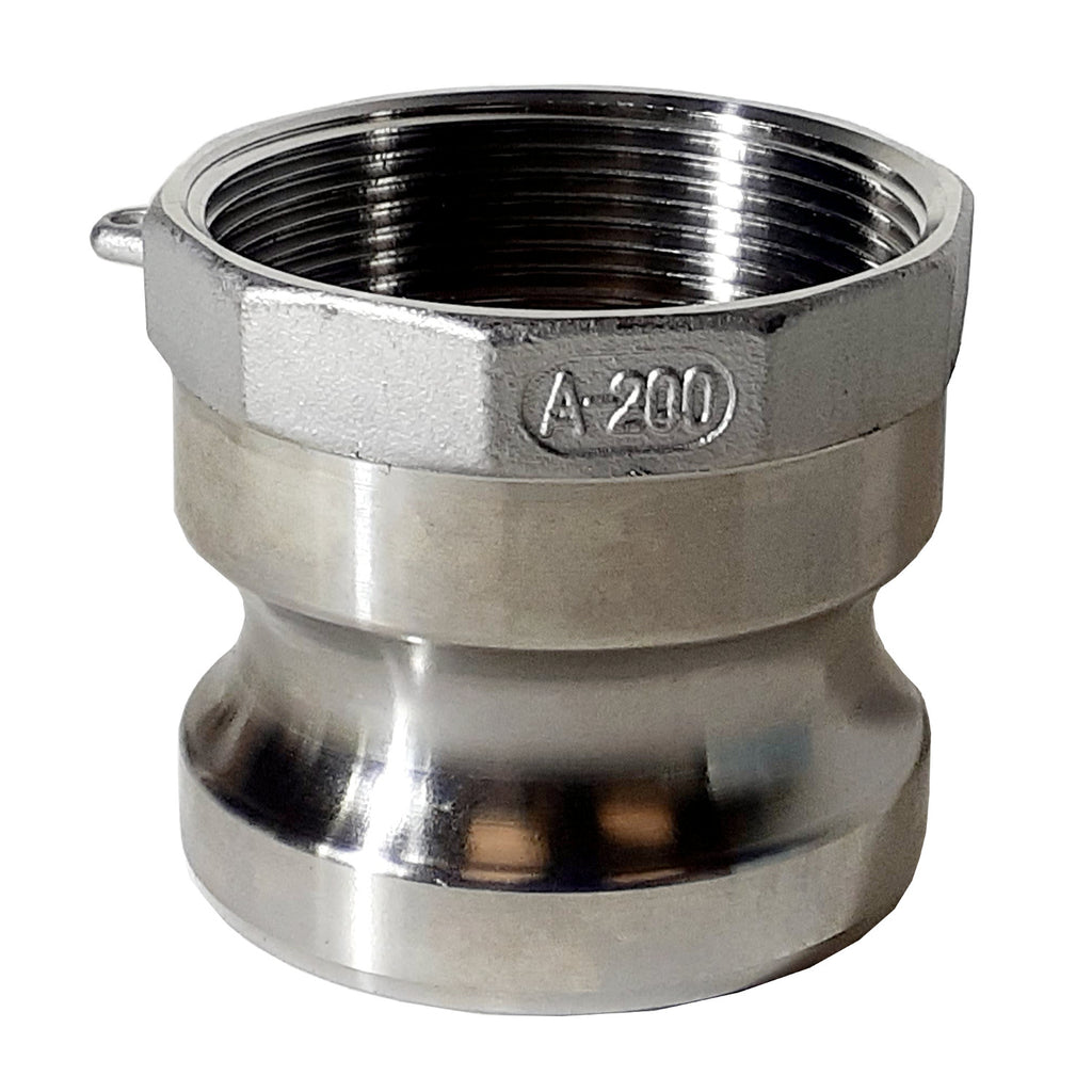 Stainless Steel Cam & Groove Fitting A200 Male Camlock X Female NPT Thread, 2 Inch