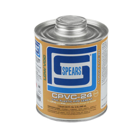 Spears CPVC24G-030 Gray Heavy Body CPVC Cement, 1 Quart